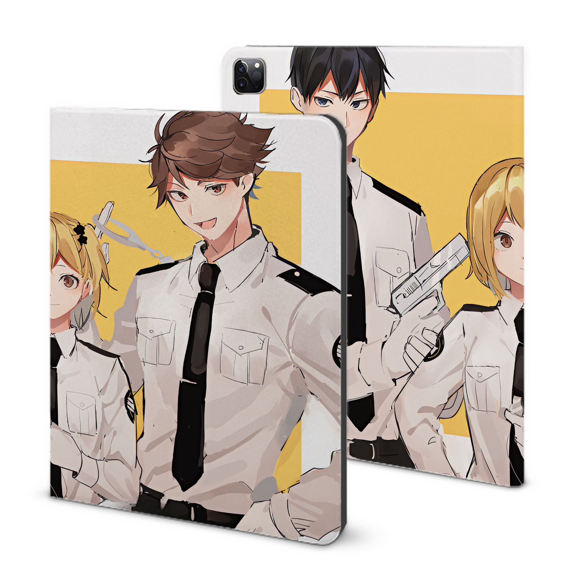 （画像用） ハイキュー!! Haikyu!! IPad ケース ブック型 PUレザー TPU 耐衝撃 軽量 薄型 ペン収納なし 全面保護 IPad 各モデル対応